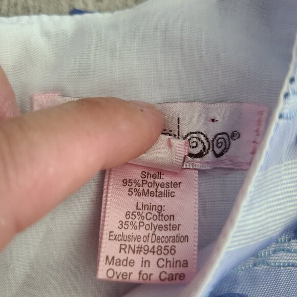 Halabaloo young girls blue and white sleeveless summer dress size 10 - Picture 9 of 11